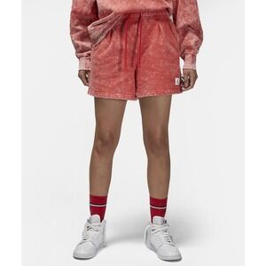 Jordan Flight Washed Fleece Shorts Womens Small Red 4" Athletic Gym Comfort Cozy
